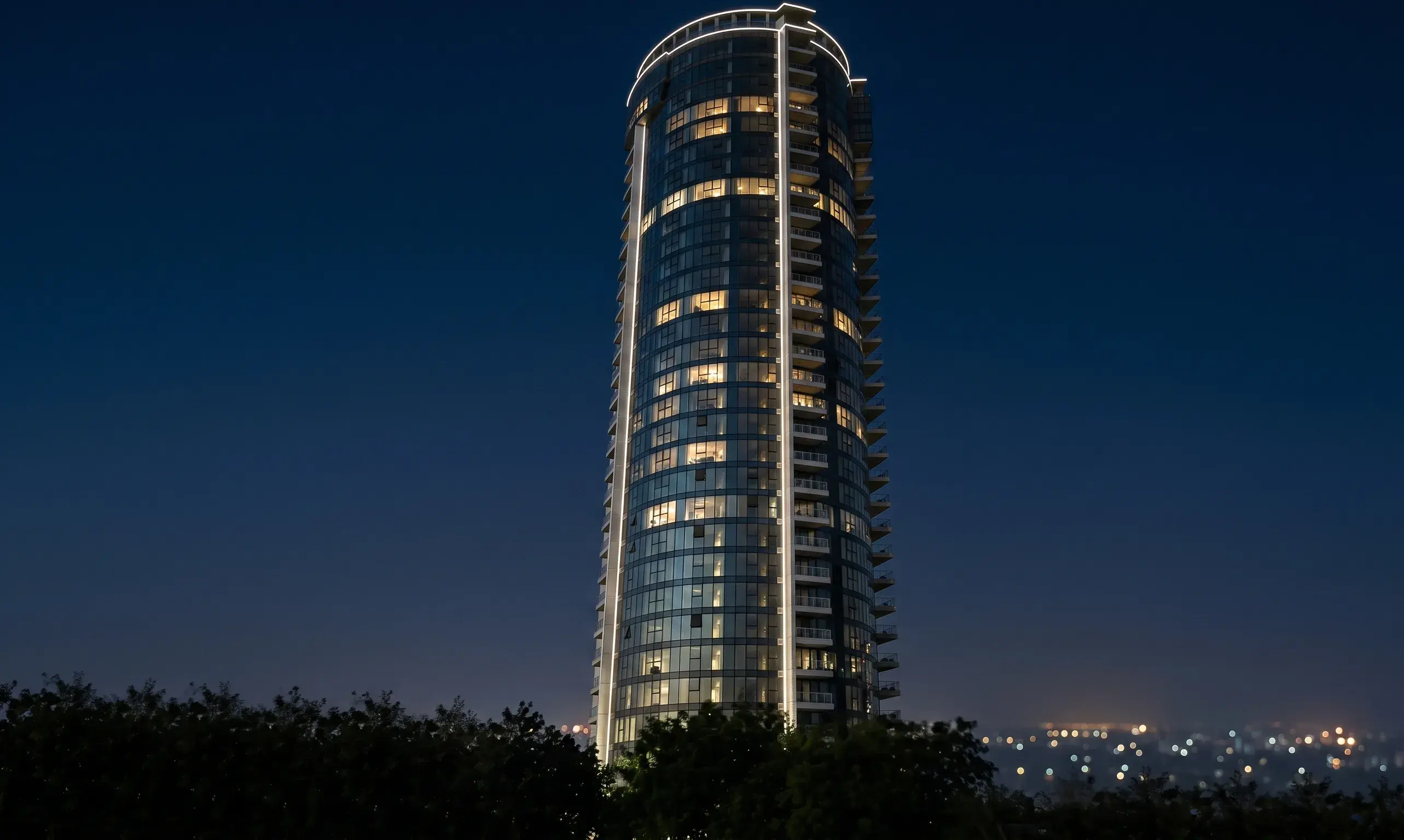 Luxury skyscraper representing premium real estate in Delhi NCR